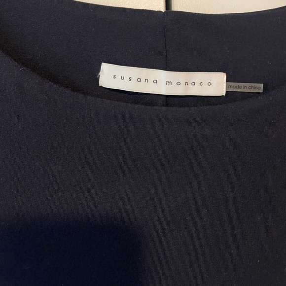 Susana Monaco Open Back Puff Sleeve Romper Sz XS in Midnight Navy - Picture 5 of 9